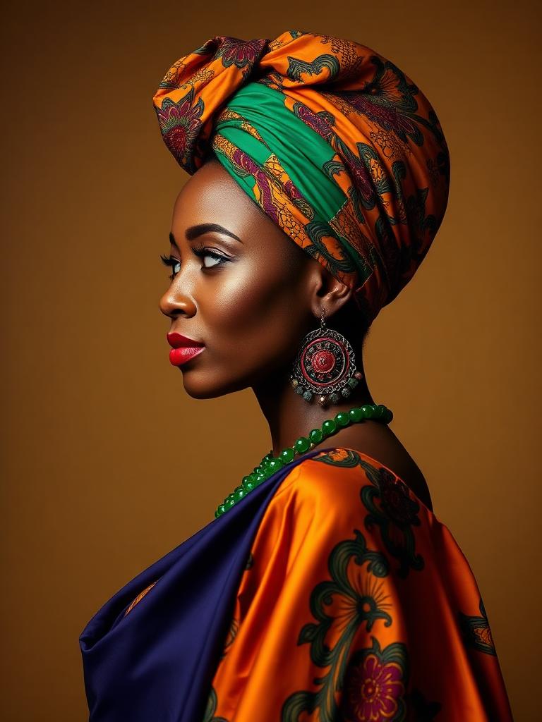 Editorial portrait with headwrap
